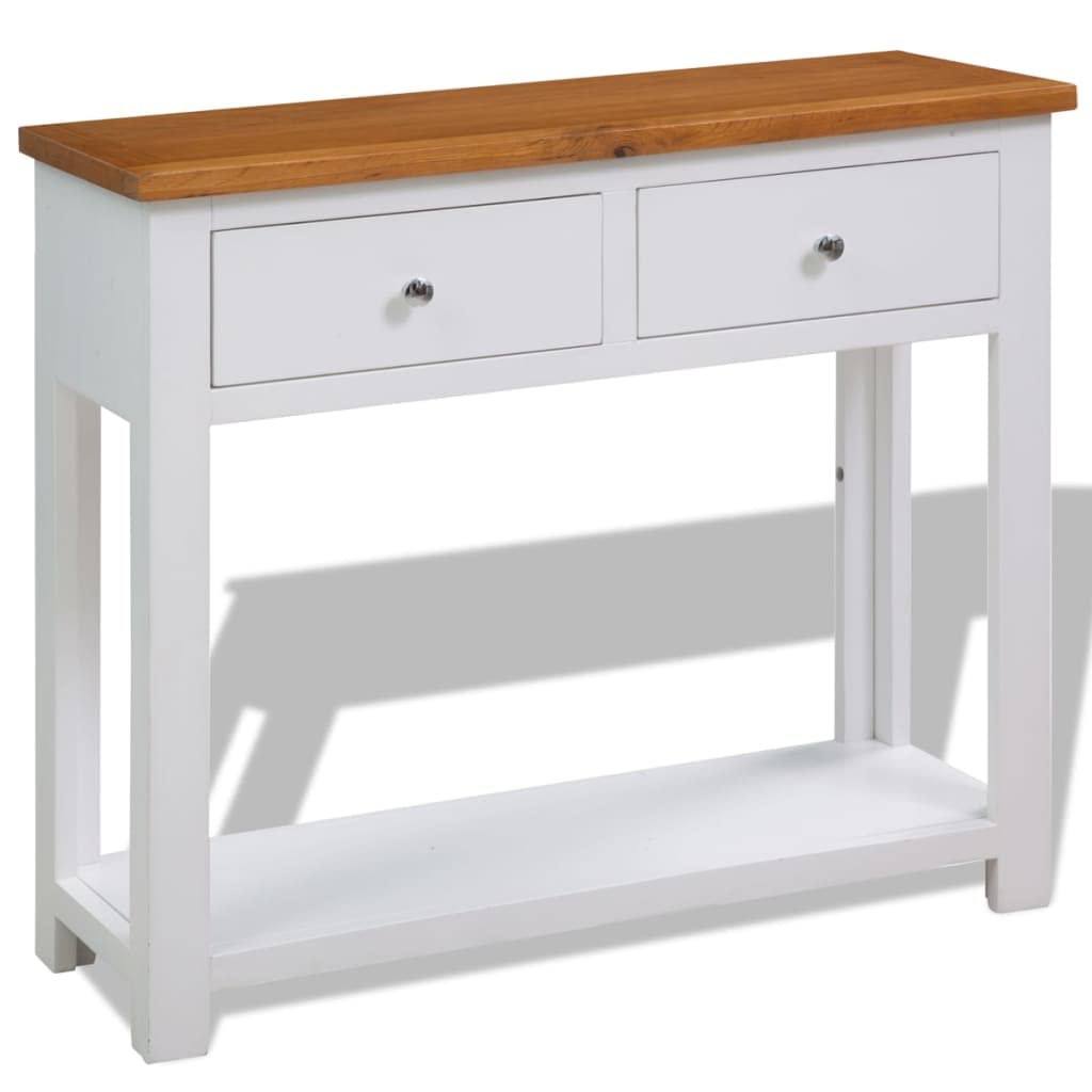 Rustic Brown 2 Drawer Solid Oak & Acacia Console Table D233
