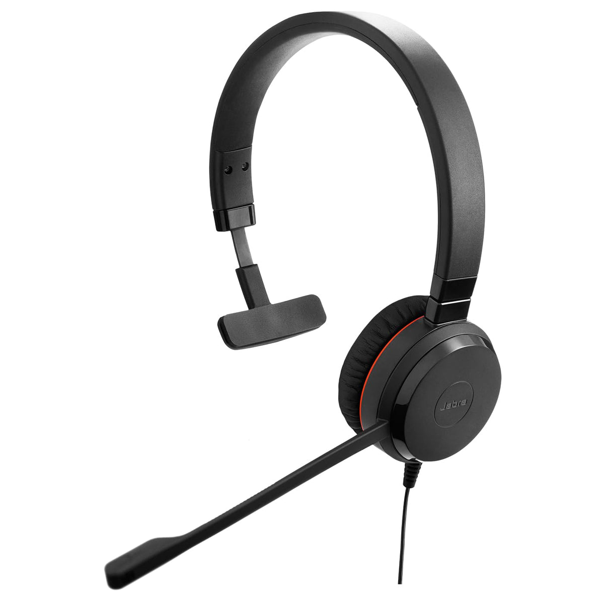 Wired Single-Ear Headset with Mic, Noise-Canceling Microphone, Black Y28898