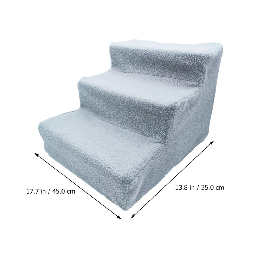 Gray Plush Non-Slip Pet Stairs B2867