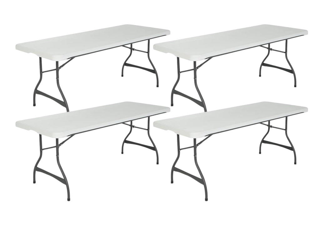 White Granite 6 Foot Stacking Folding Utility Table 4 Pack Z3820