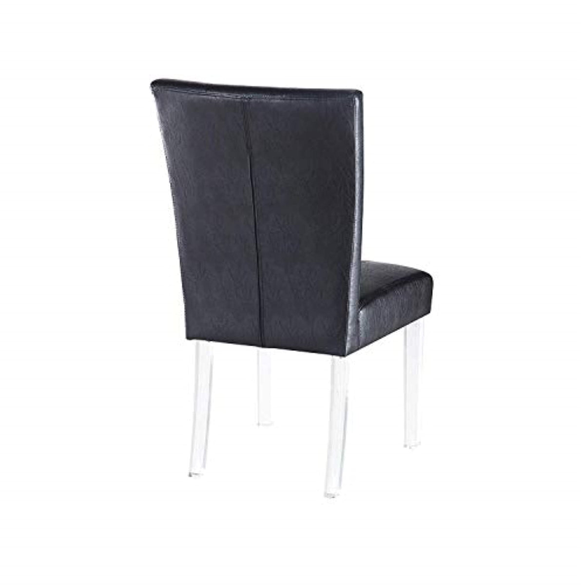 Black Faux Leather Side Chair Set of 2 V4461