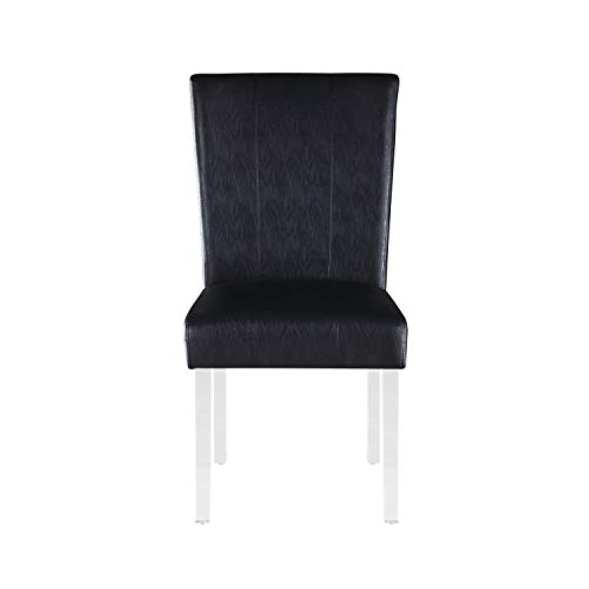 Black Faux Leather Side Chair Set of 2 V4461
