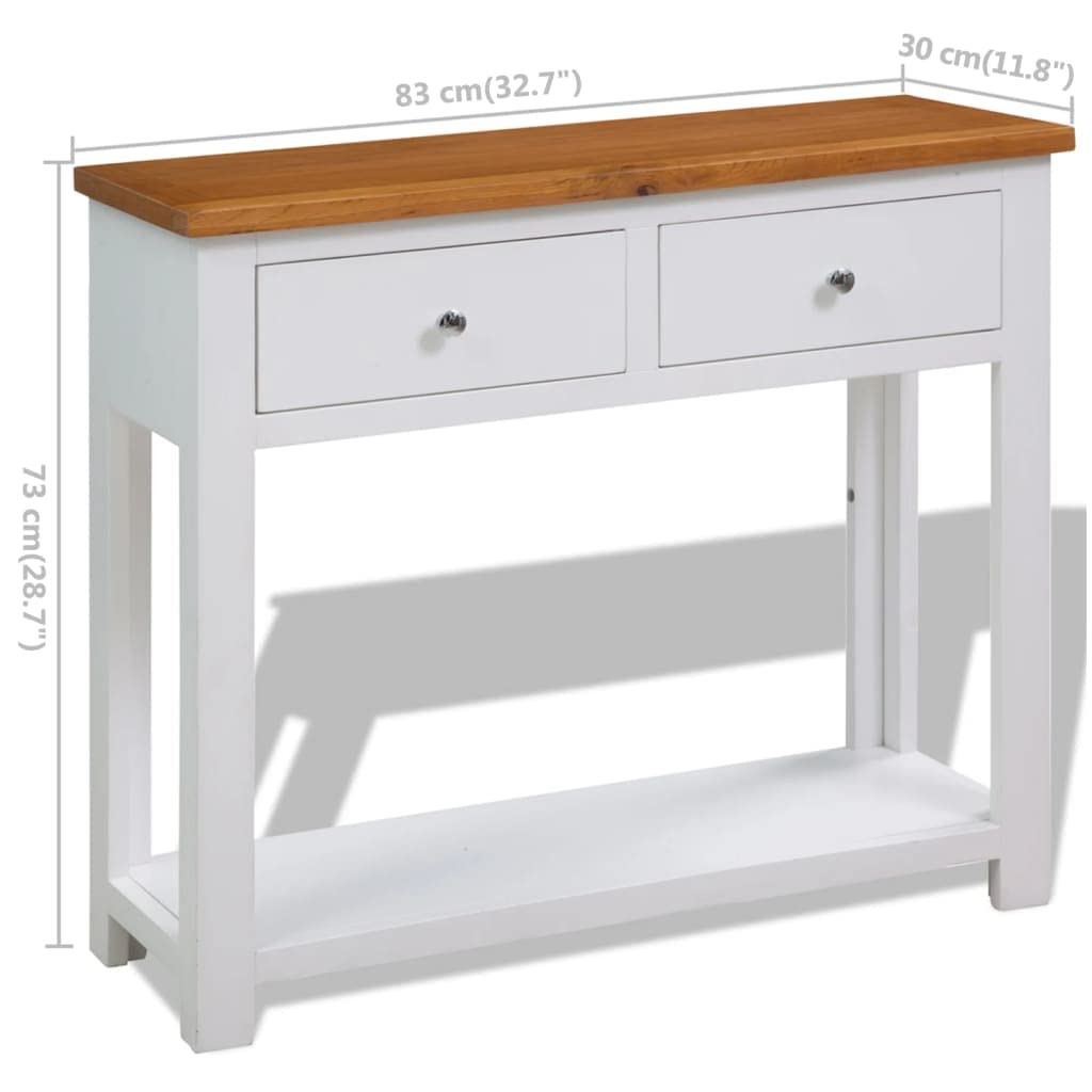 Rustic Brown 2 Drawer Solid Oak & Acacia Console Table D233
