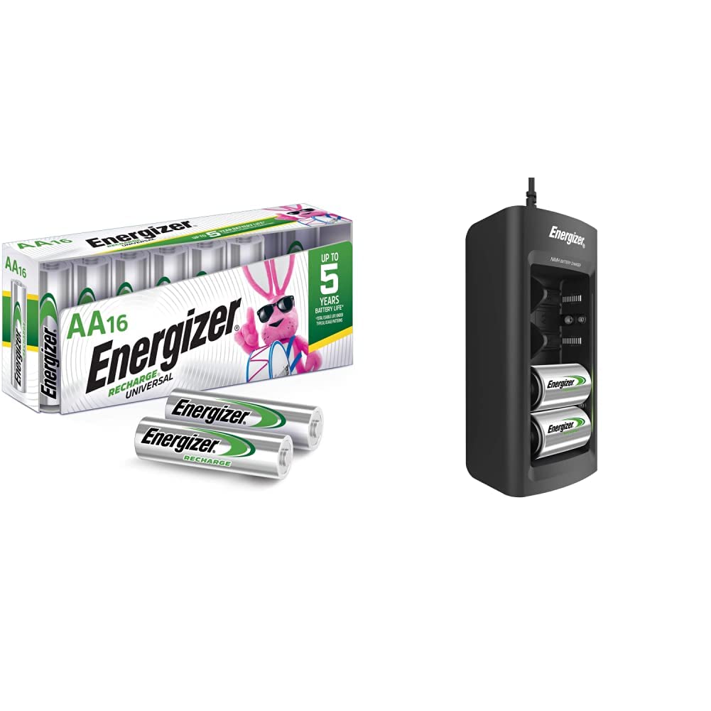 AA Rechargeable Batteries and Battery Charger, 16 Count Y69856