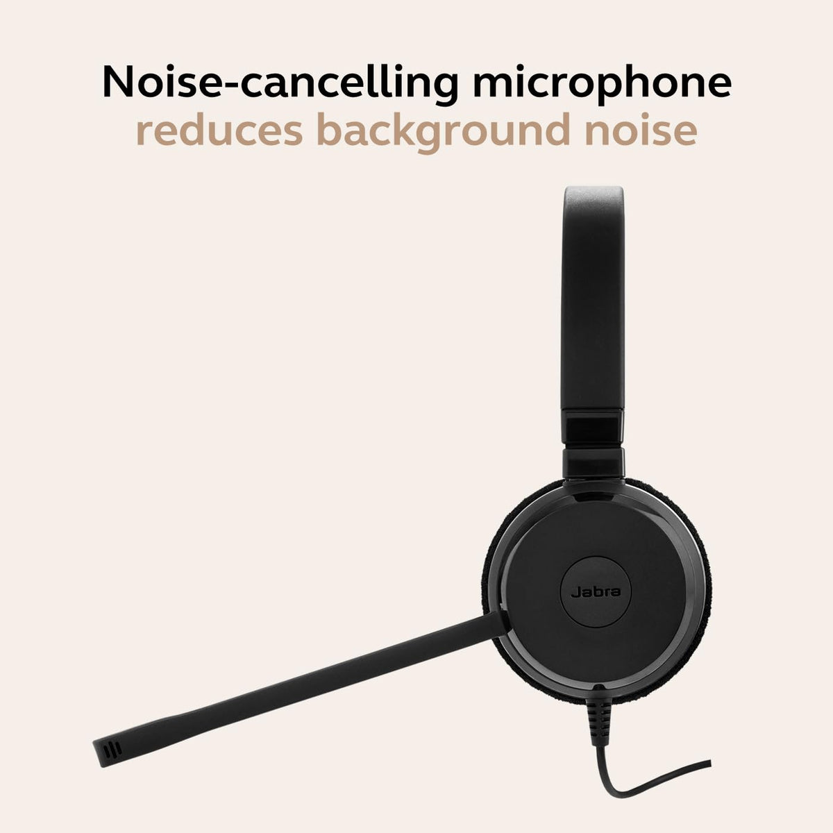 Wired Single-Ear Headset with Mic, Noise-Canceling Microphone, Black Y28898