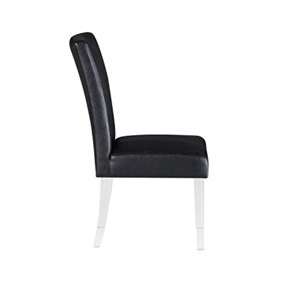 Black Faux Leather Side Chair Set of 2 V4461