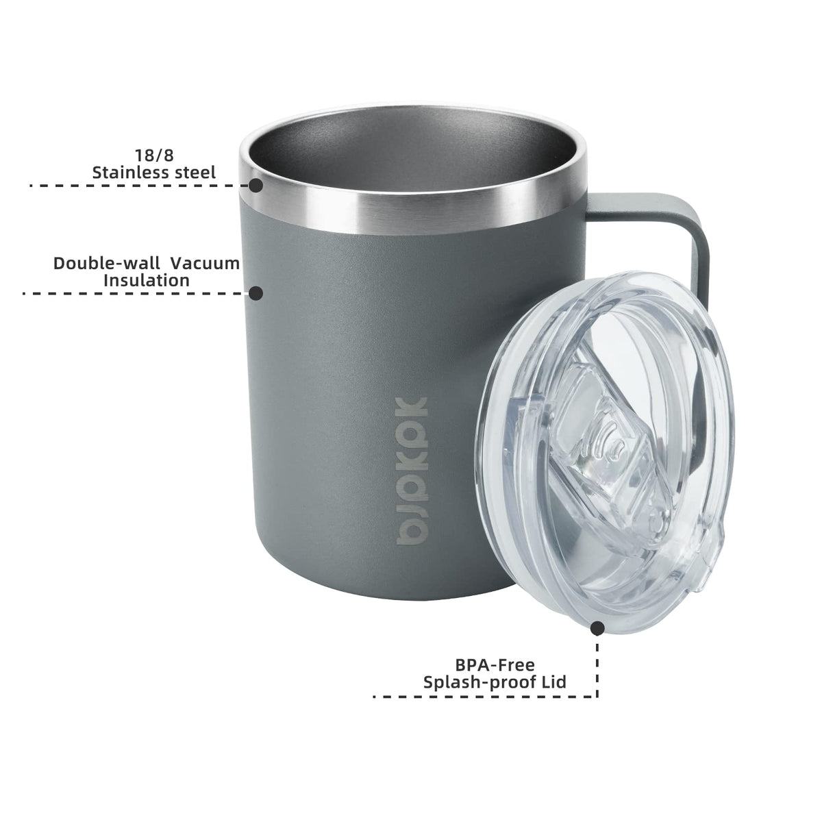 2PCS 14oz Insulated Stainless Steel Coffee Mug with Lid N576