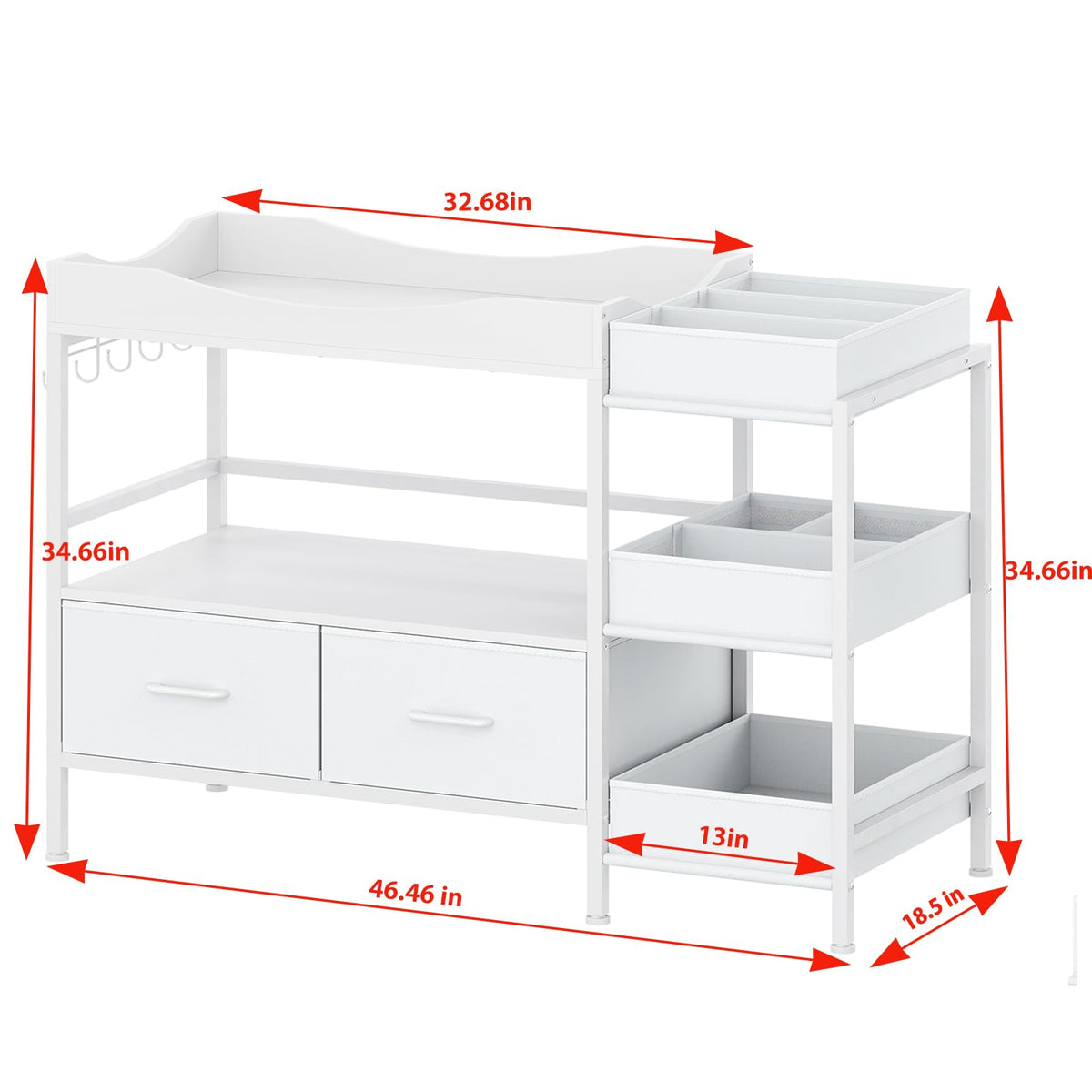 White Baby Changing Table with Storage K505352