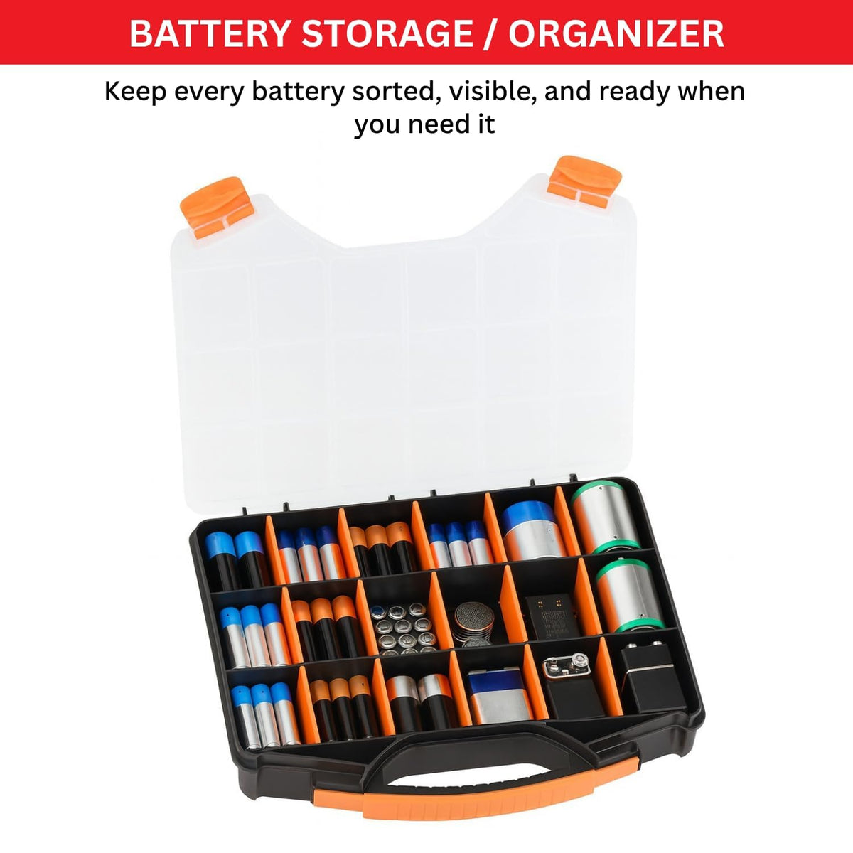 18-Compartment Portable Plastic Hardware Organizer Box L933