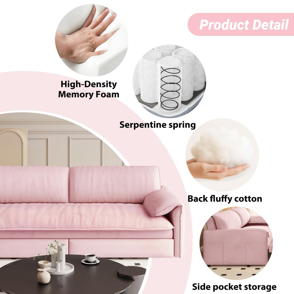 Queen Size Velvet Sleeper Sofa Bed T539