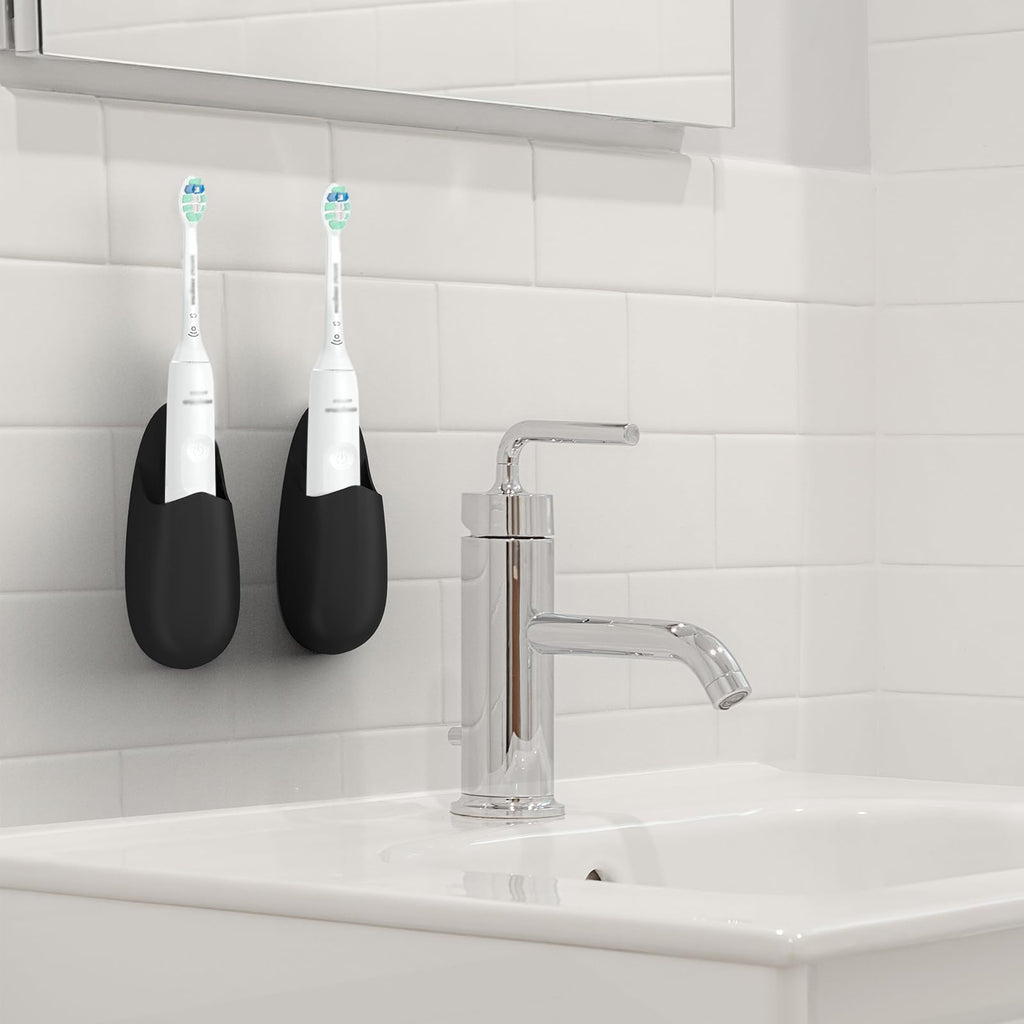 2 Pack Wall Mounted Silicone Electric Toothbrush Holder K18414