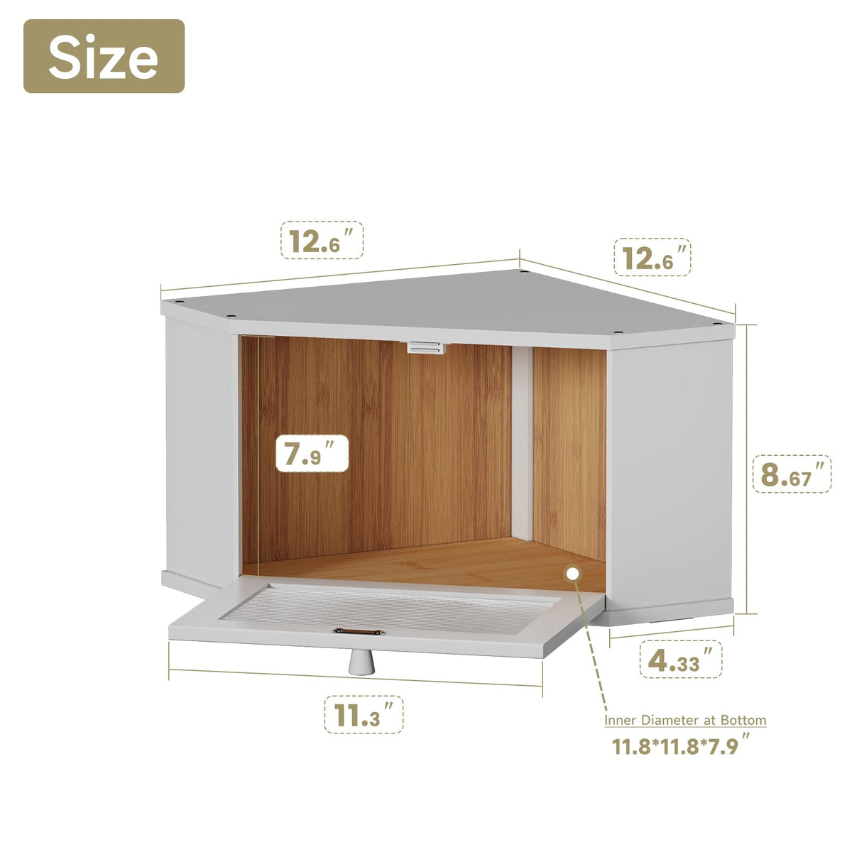White Medium Bread Box H5340