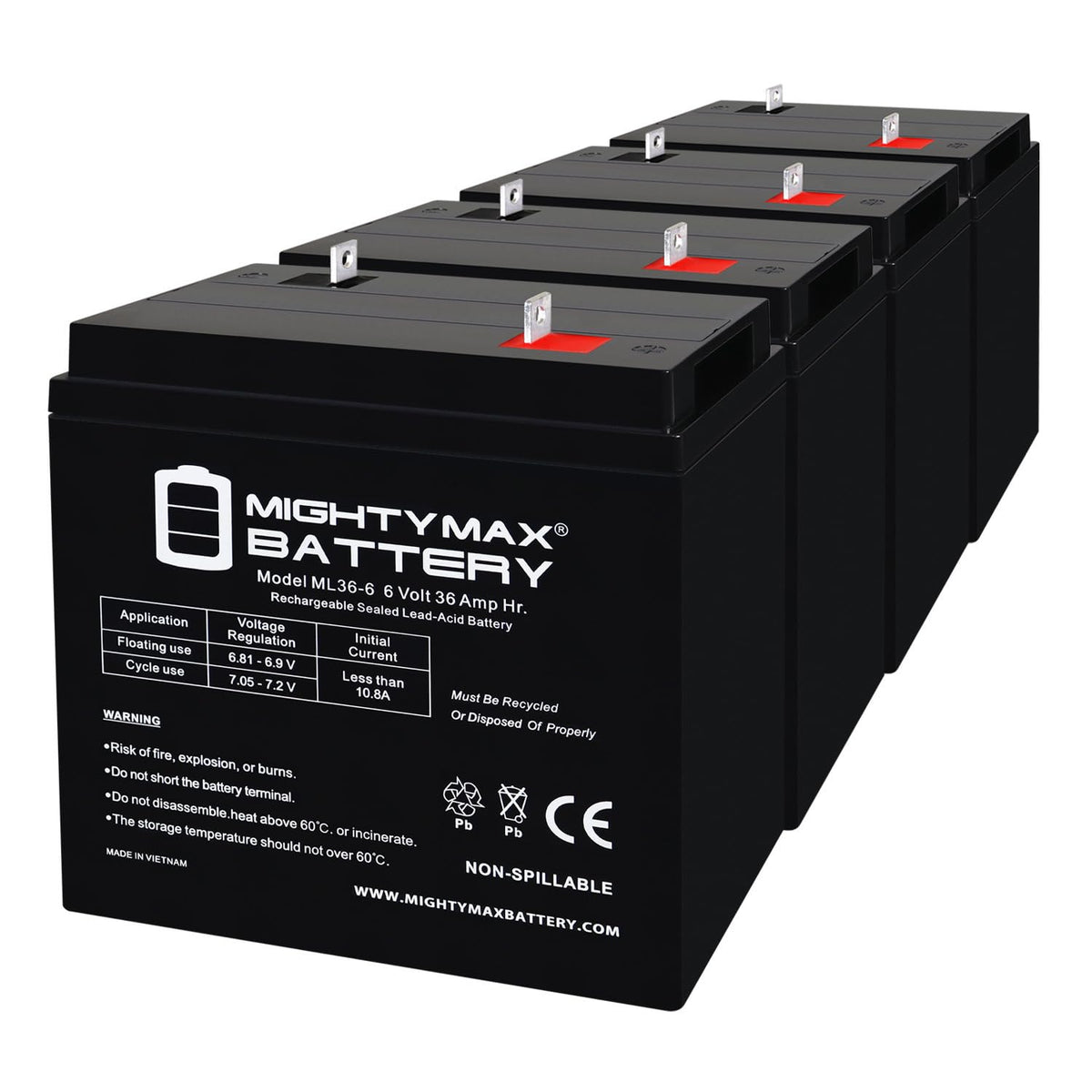 6V 36Ah AGM Battery 4 Pack Z531407
