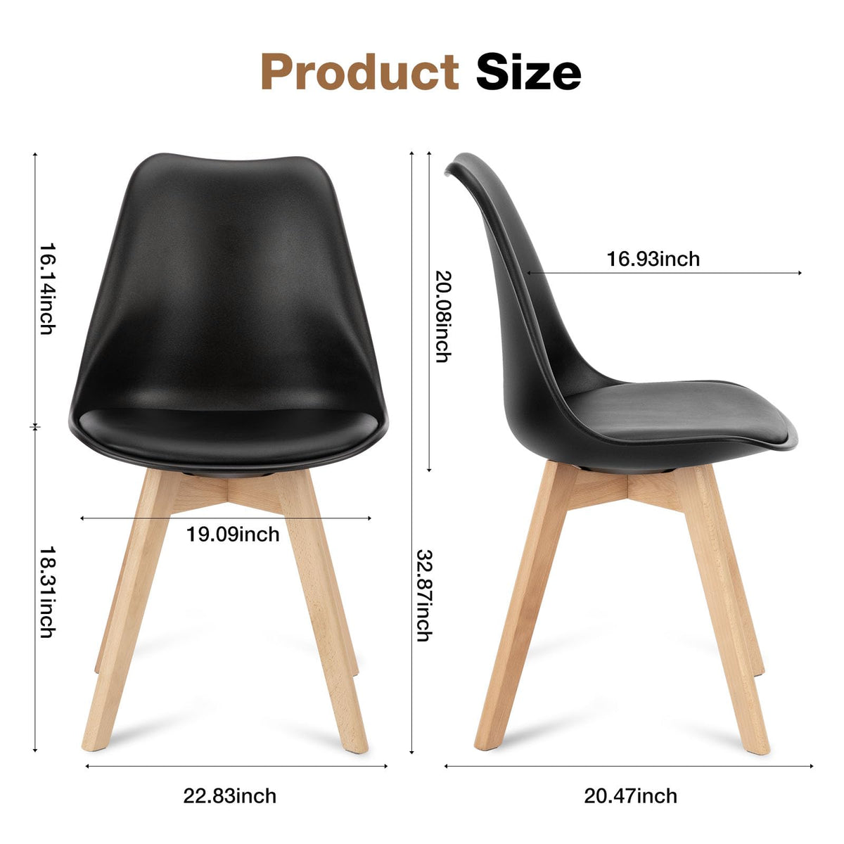 Dining Chairs Set of 4 PU Leather A287