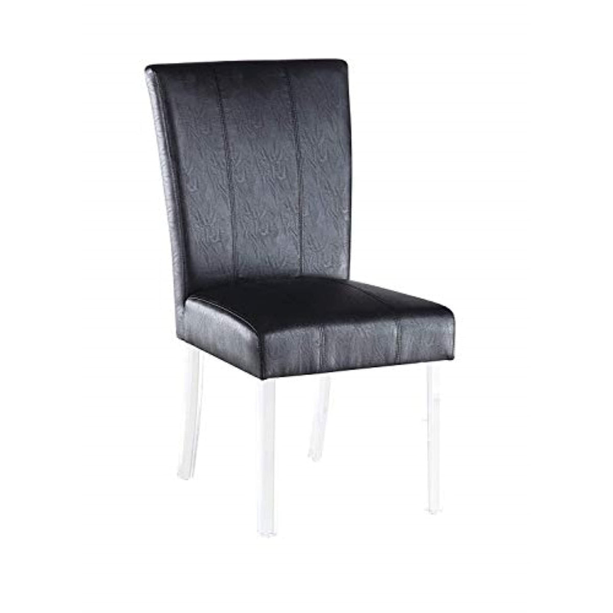 Black Faux Leather Side Chair Set of 2 V4461