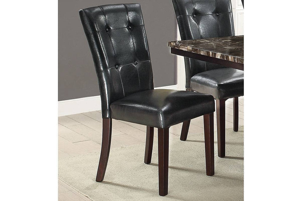 Black Faux Leather Tufted Parson Chairs Set of 2 C26756