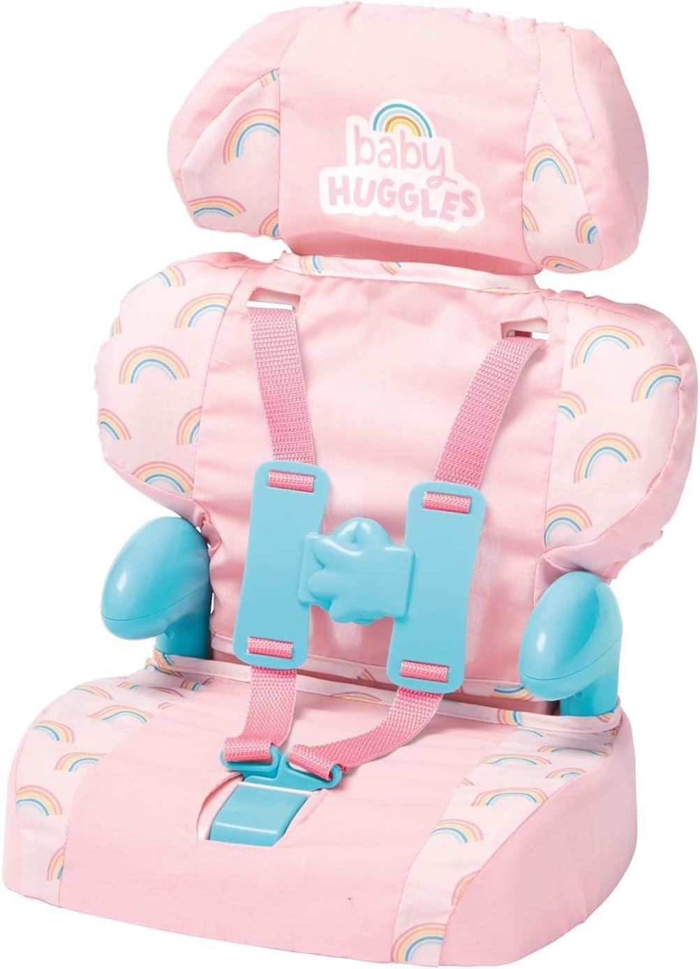 Pink Booster Seat for Dolls with Adjustable Headrest & Buckles J39935