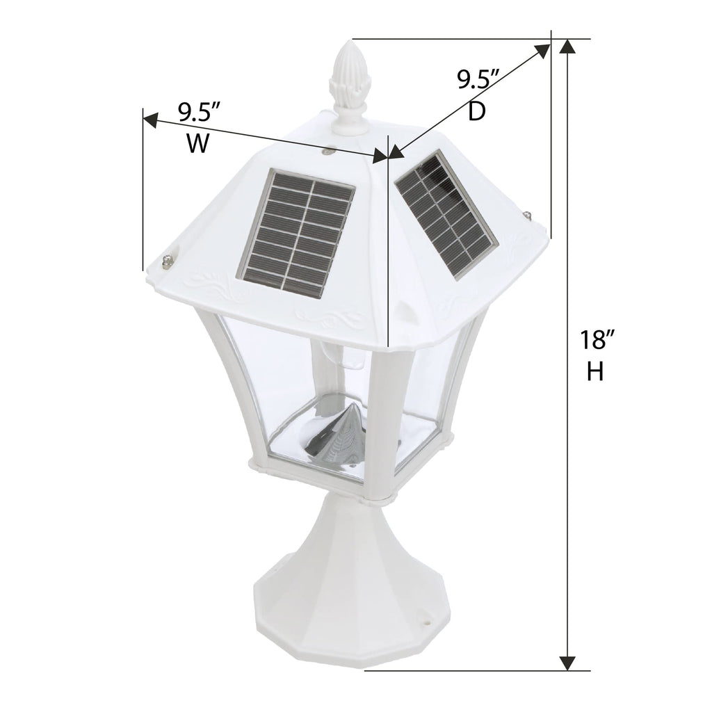 White Outdoor Solar Post Light with 3 Mounting Options I3298