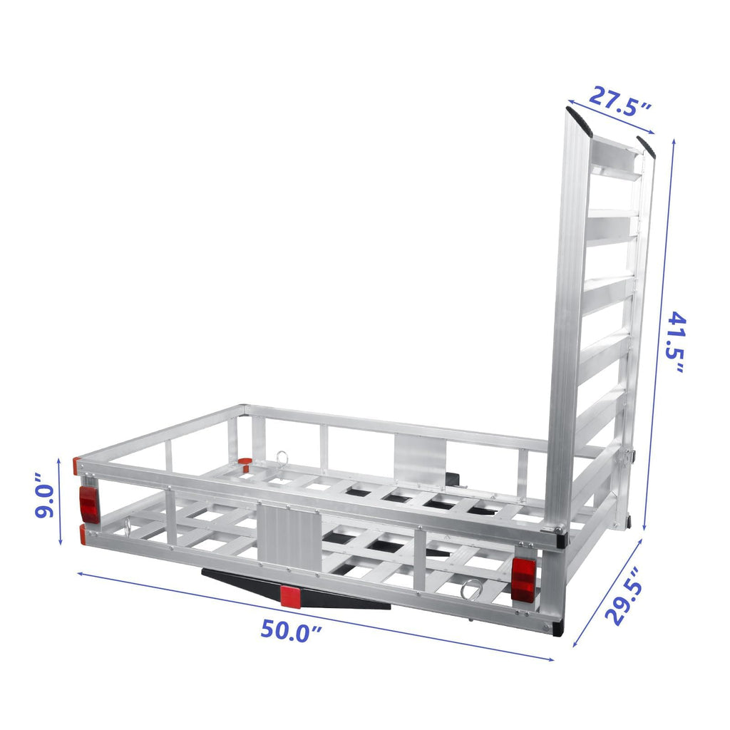 50" x 30" Aluminum Trailer Hitch Cargo Carrier with 41.5" Ramp X5935