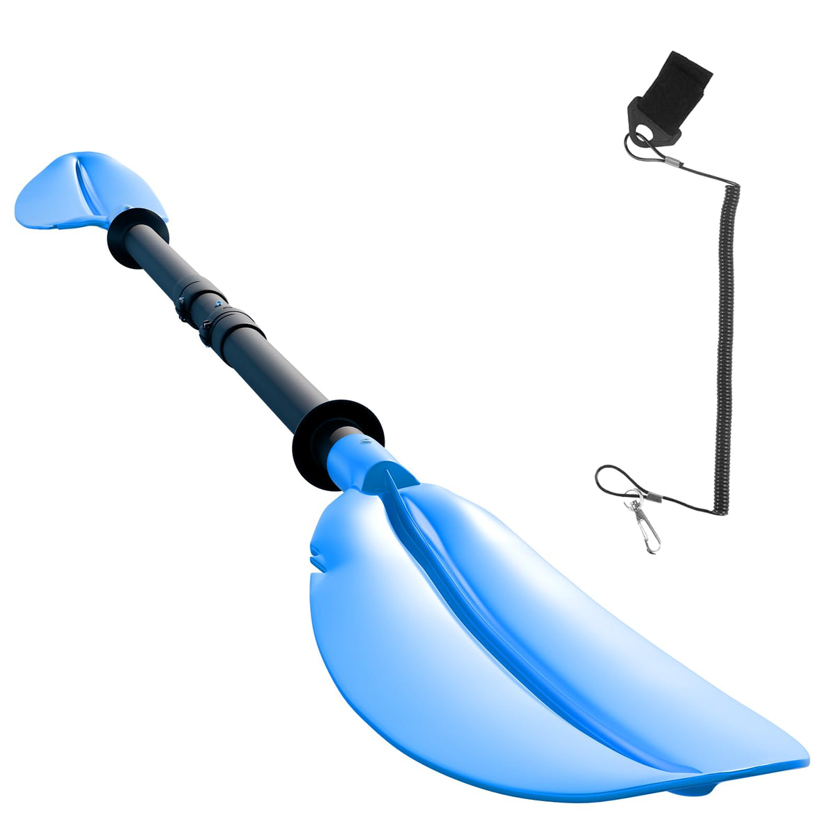 Adjustable Lightweight Floating Kayak Paddle with Safety Rope U582494