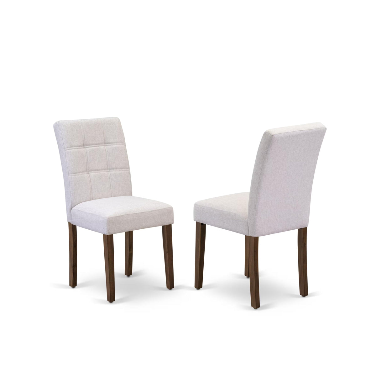 5 Piece Mid Century Dining Table Set with 4 Beige Fabric Chairs G296