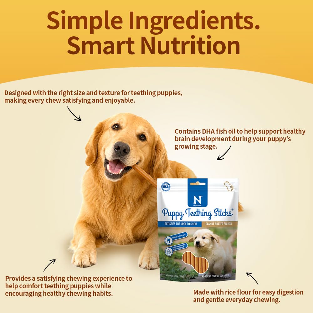 Peanut Butter Flavor Natural Puppy Chew Sticks 3.7oz L367