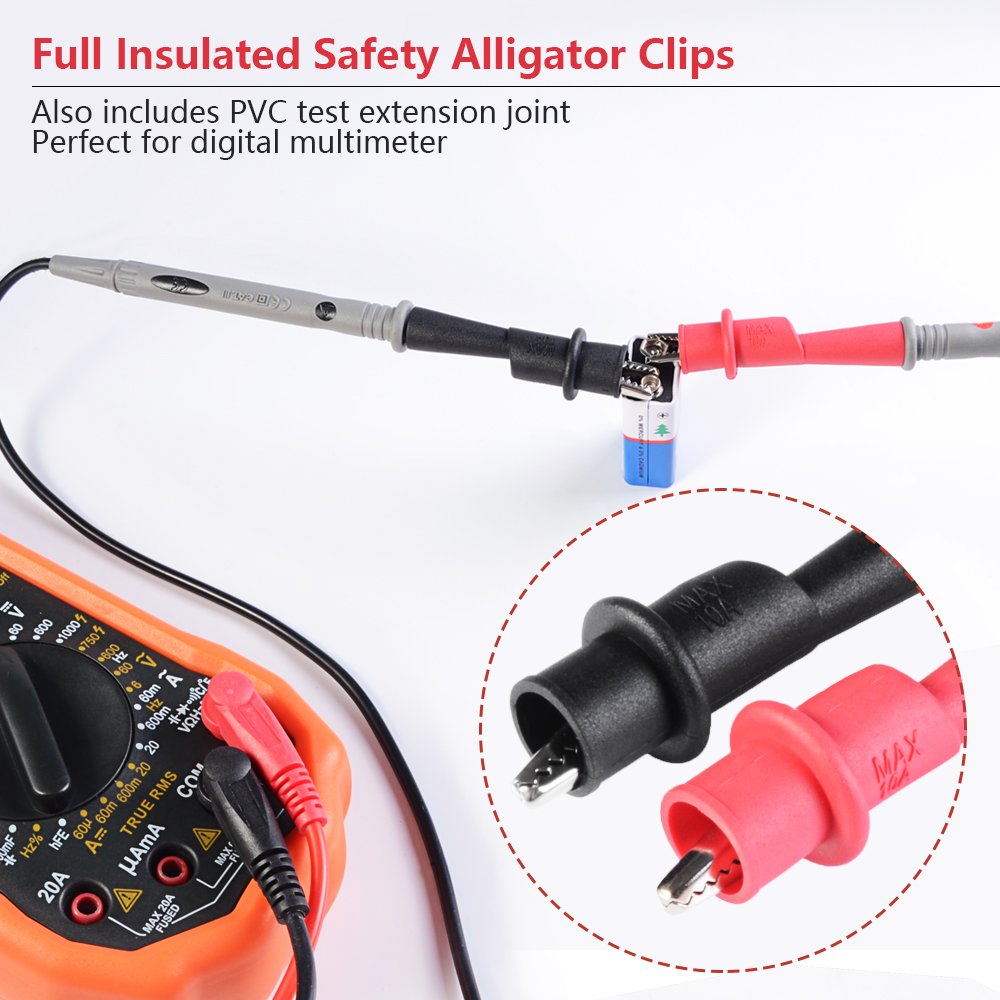 Multimeter Test Leads Set with Alligator Clips Z611592