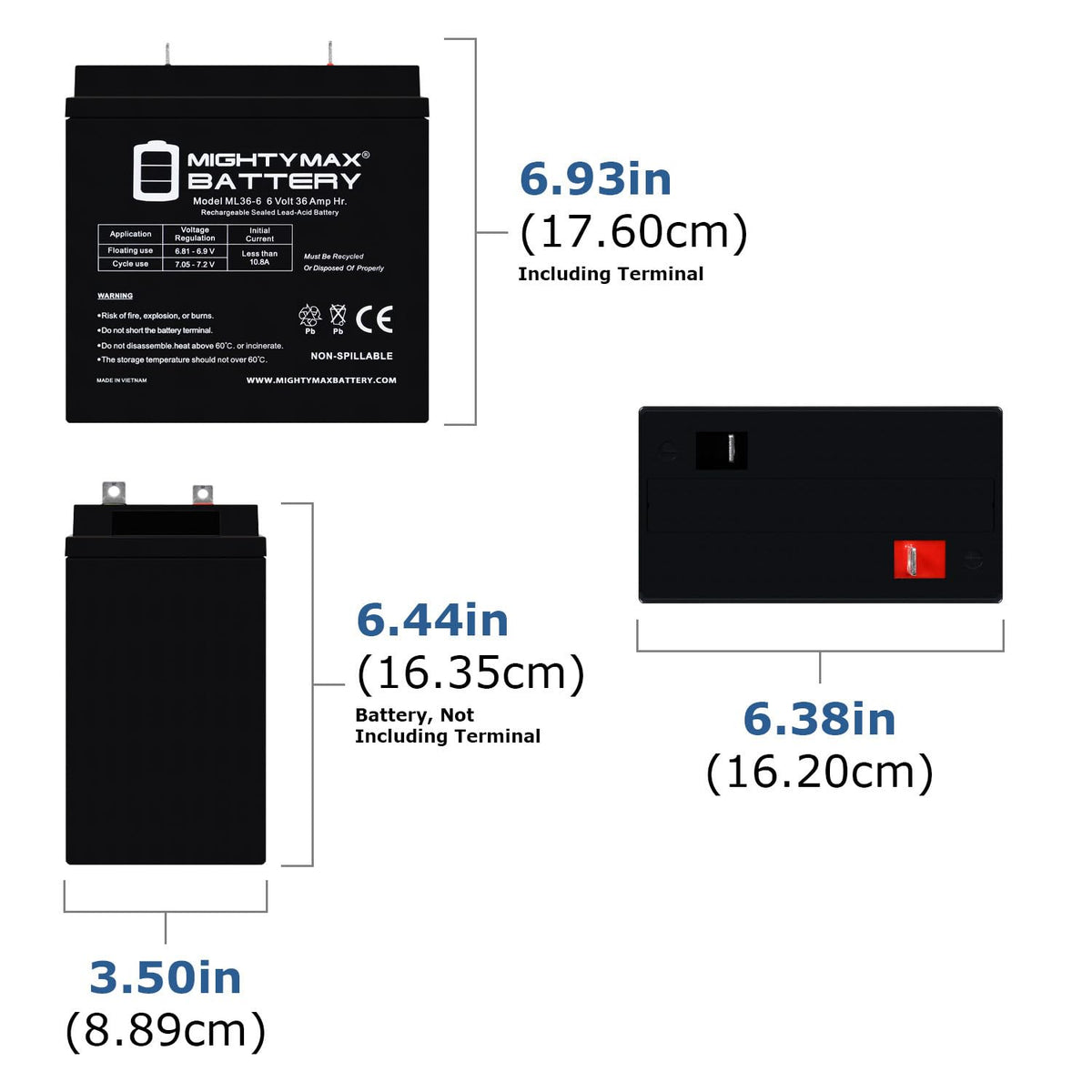 6V 36Ah AGM Battery 4 Pack Z531407