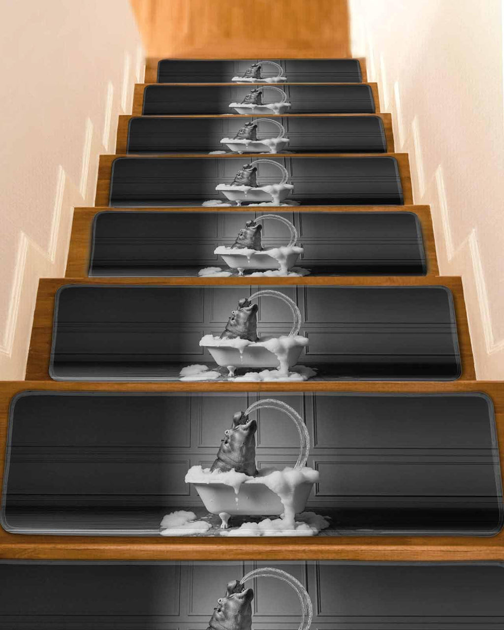 Grey Non Slip Stair Treads 8"x30" 7PCS E8081