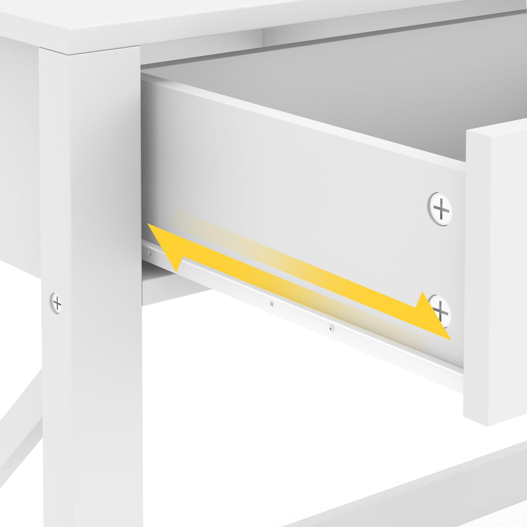White Home Office Desk with Drawers K368911