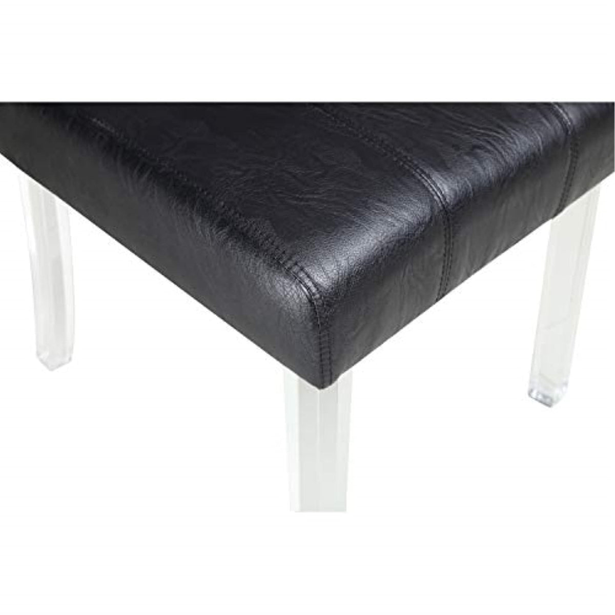 Black Faux Leather Side Chair Set of 2 V4461
