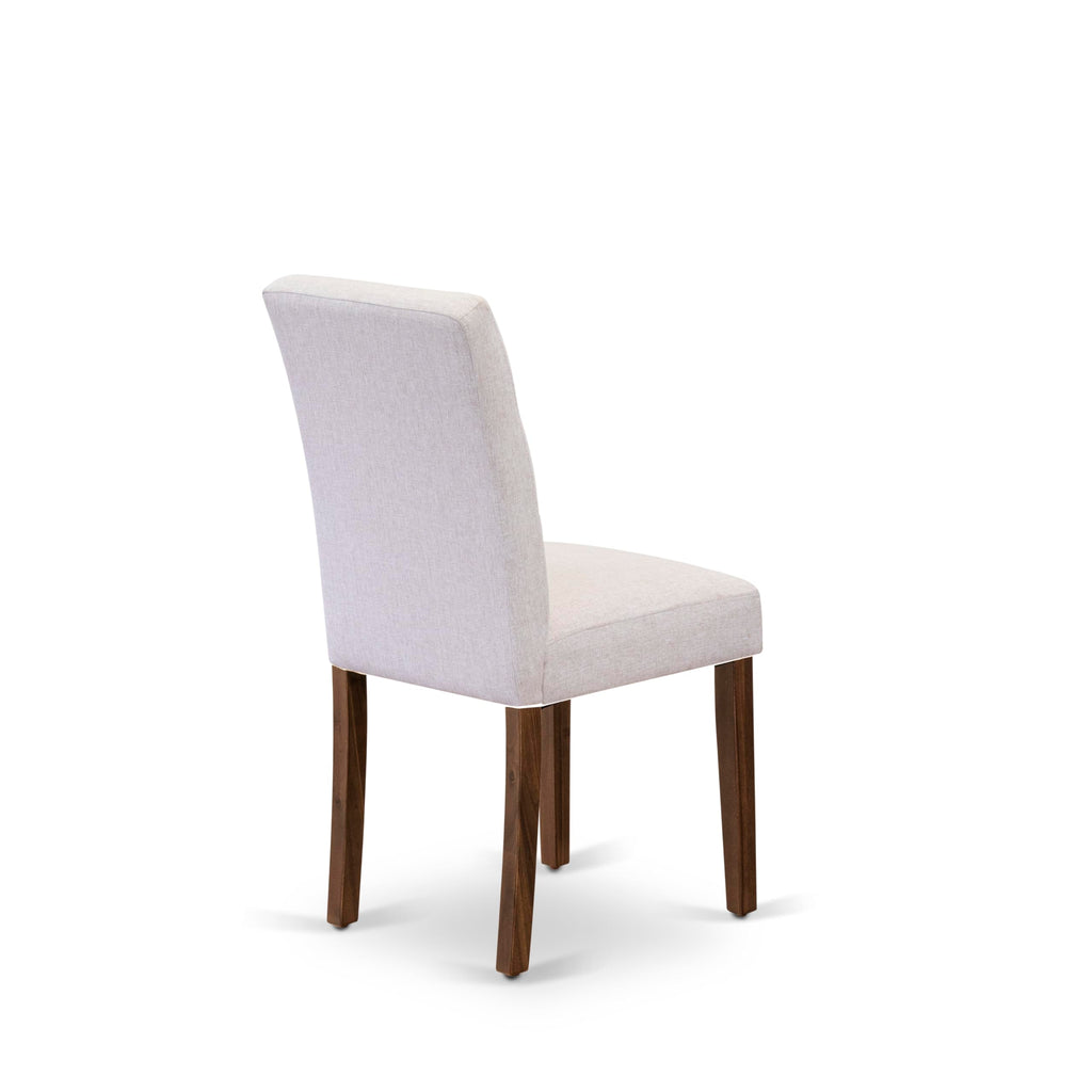 5 Piece Mid Century Dining Table Set with 4 Beige Fabric Chairs G296
