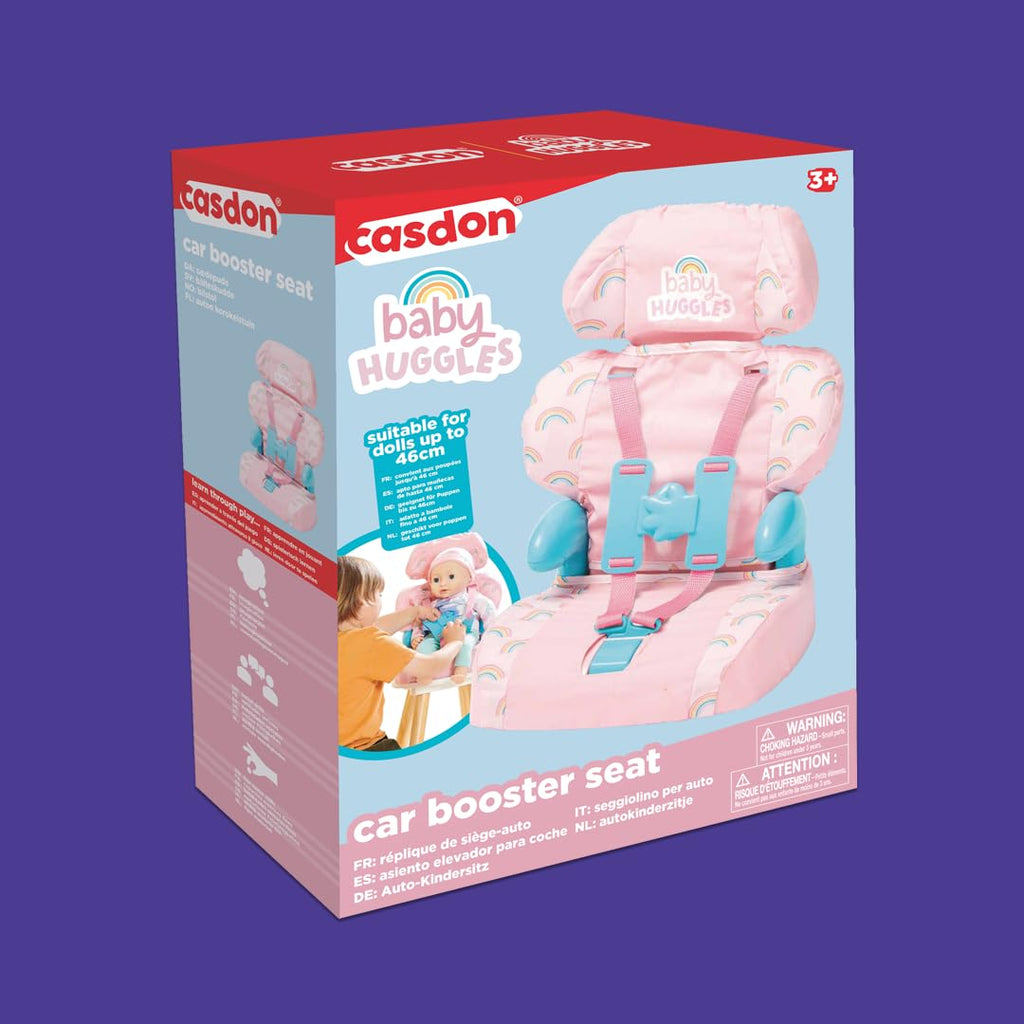Pink Booster Seat for Dolls with Adjustable Headrest & Buckles J39935