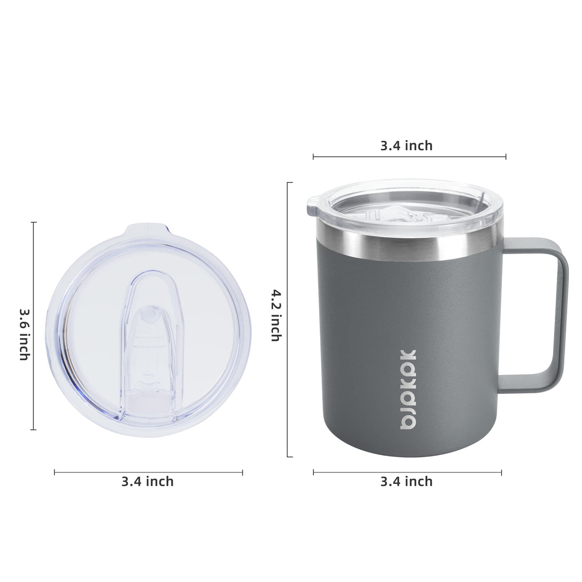 2PCS 14oz Insulated Stainless Steel Coffee Mug with Lid N576