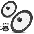 2 Pack Silicone Tempered Glass Universal Lid for Pots Pans and Skillets S779