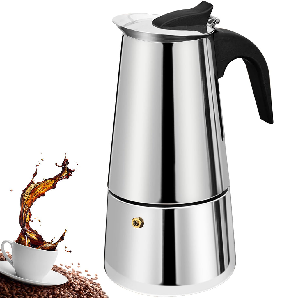 12 Cup Stainless Steel Stovetop Espresso Moka Pot 600ml F345579