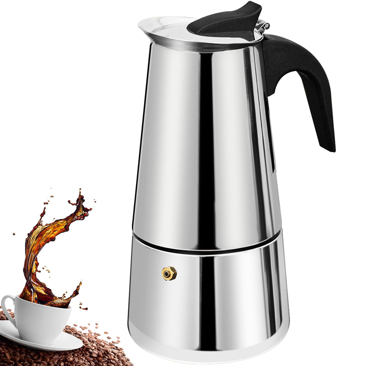12 Cup Stainless Steel Stovetop Espresso Moka Pot 600ml F345579
