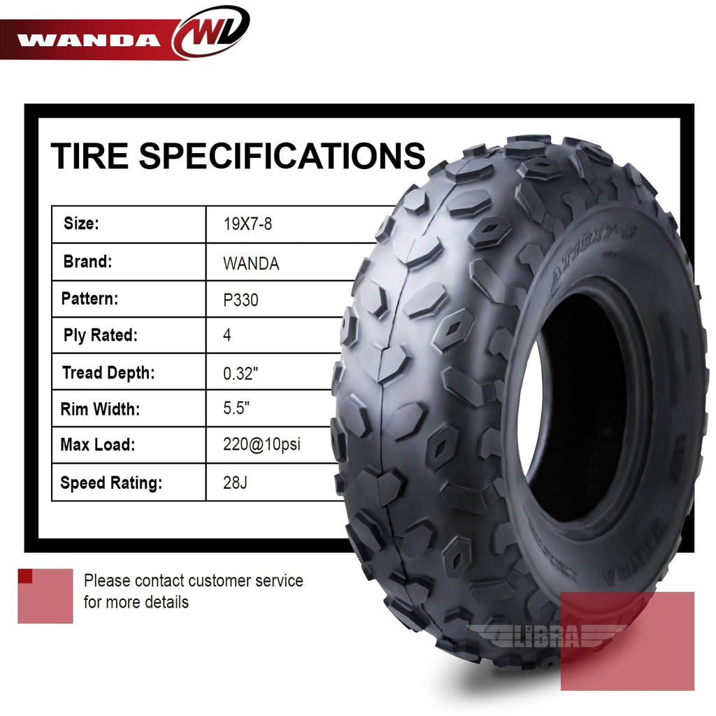 2 ATV Tires 19x7-8 Front G895904