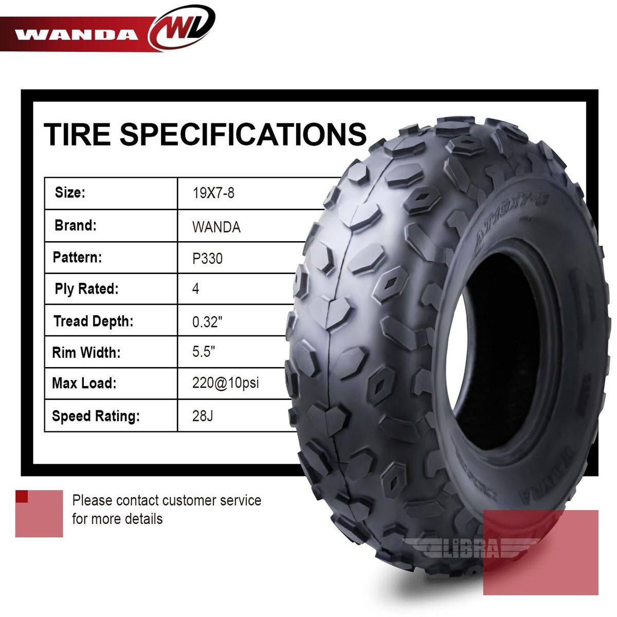 2 ATV Tires 19x7-8 Front G895904