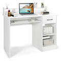 White Desk with Drawer and Keyboard Tray T927787