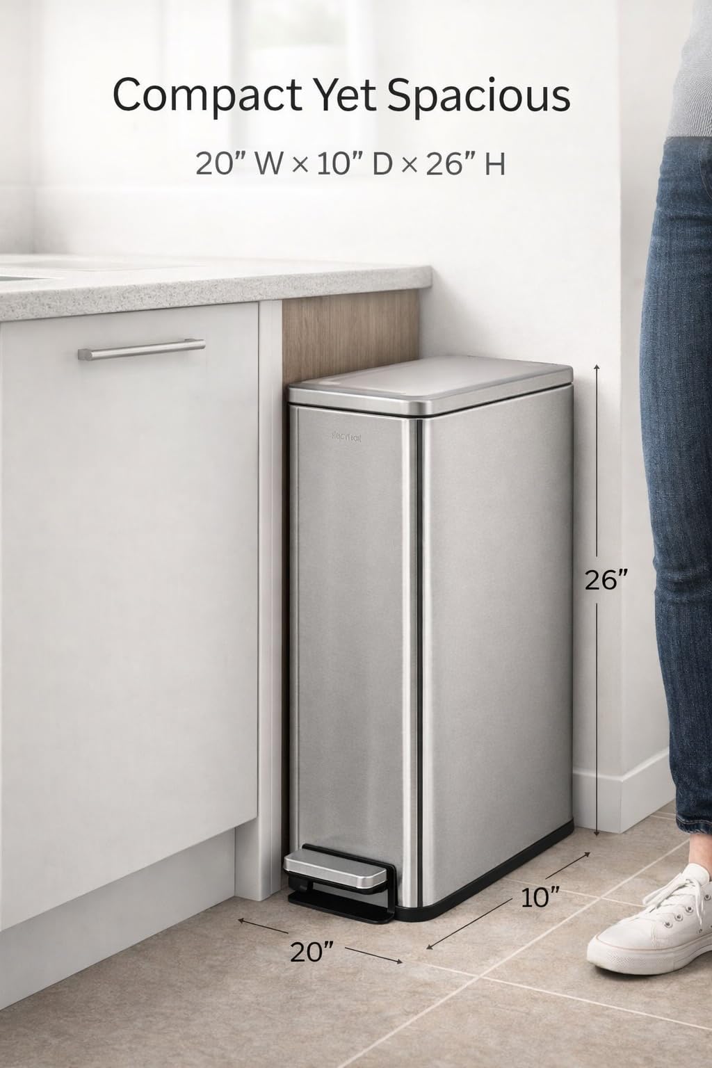 43L Dual Recycling Bin Stainless Steel W371436