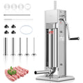 15LBS/7L Manual Stainless Steel Sausage Stuffer with 5 Stuffing Tubes G4927