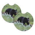 Black Bear Rubber Car Coasters Set of 2 F5386