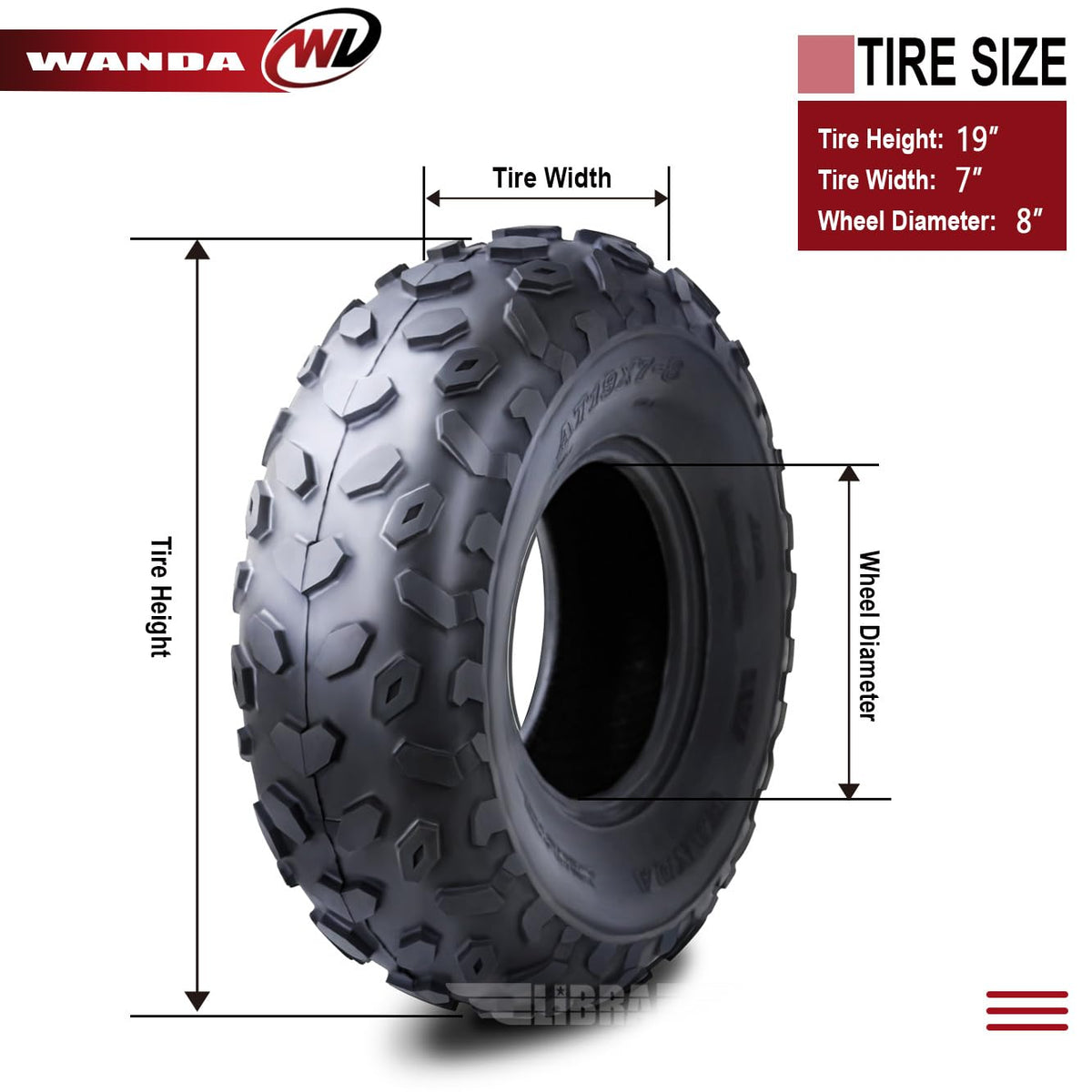 2 ATV Tires 19x7-8 Front G895904