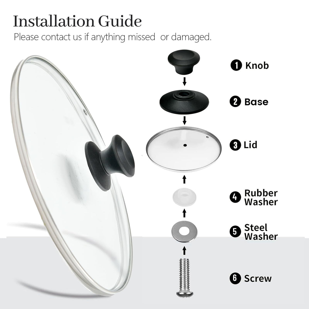 13 In Tempered Glass Lid for Cookware A87403