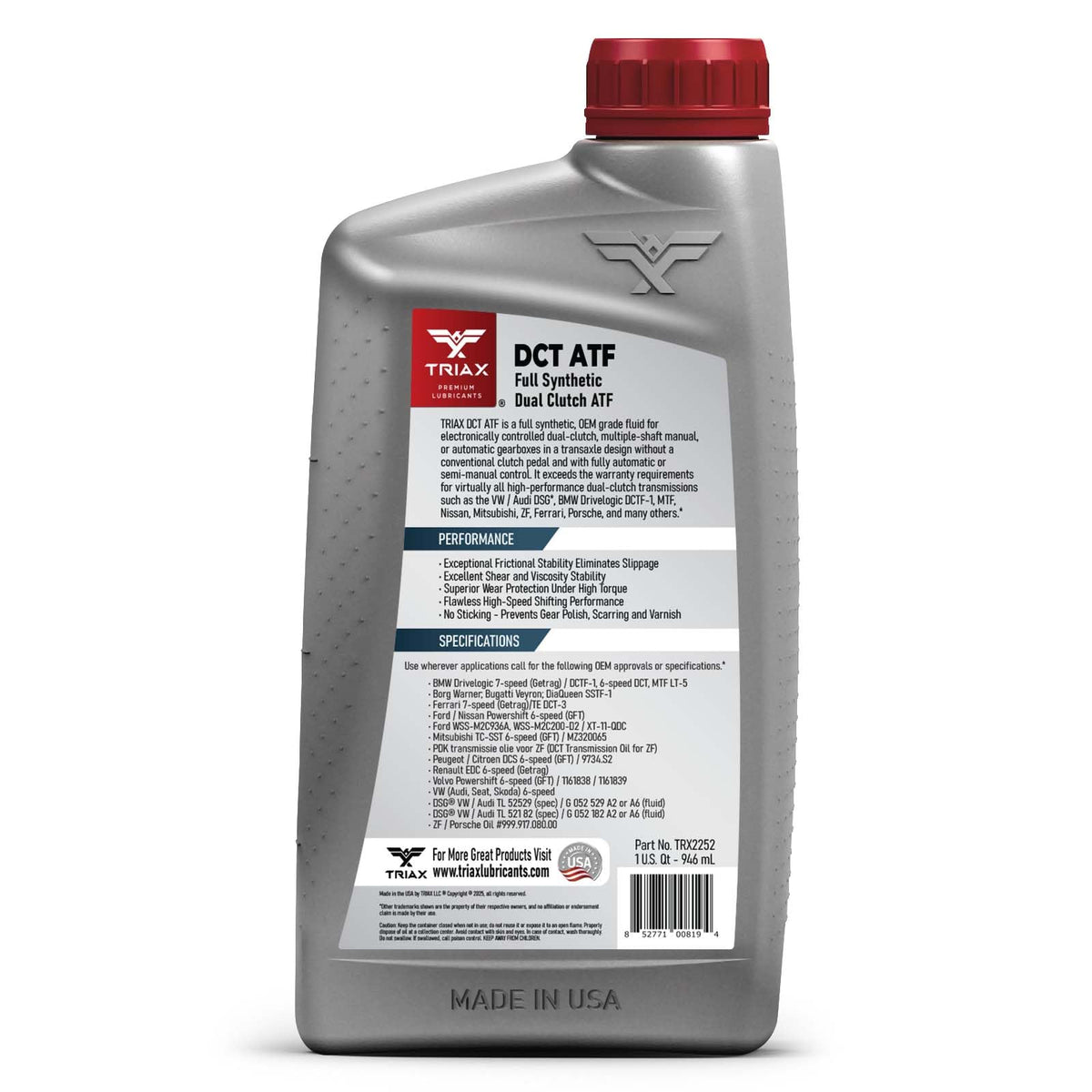 Full Synthetic Dual Clutch Automatic Transmission Fluid 1 Quart H67447