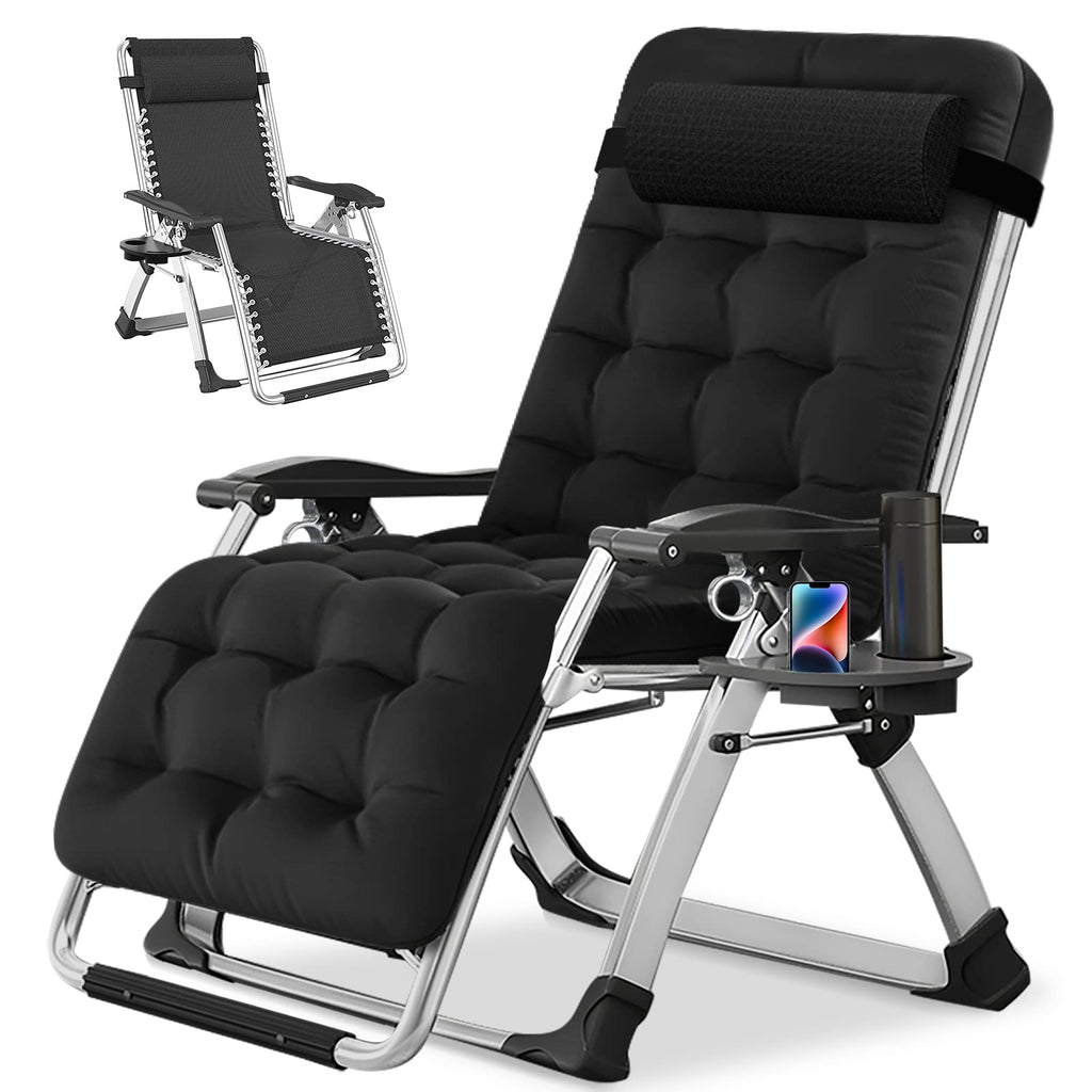 Zero Gravity Folding Outdoor Lounge Chair with Cup Holder B458796