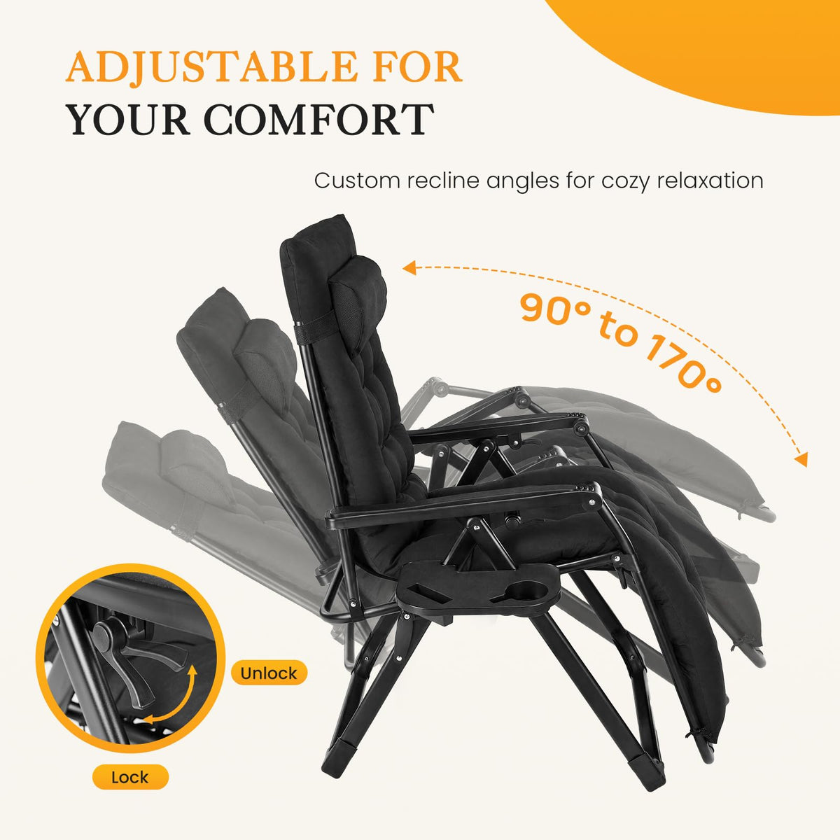 Zero Gravity Chair with Cup Holder Trays P741148