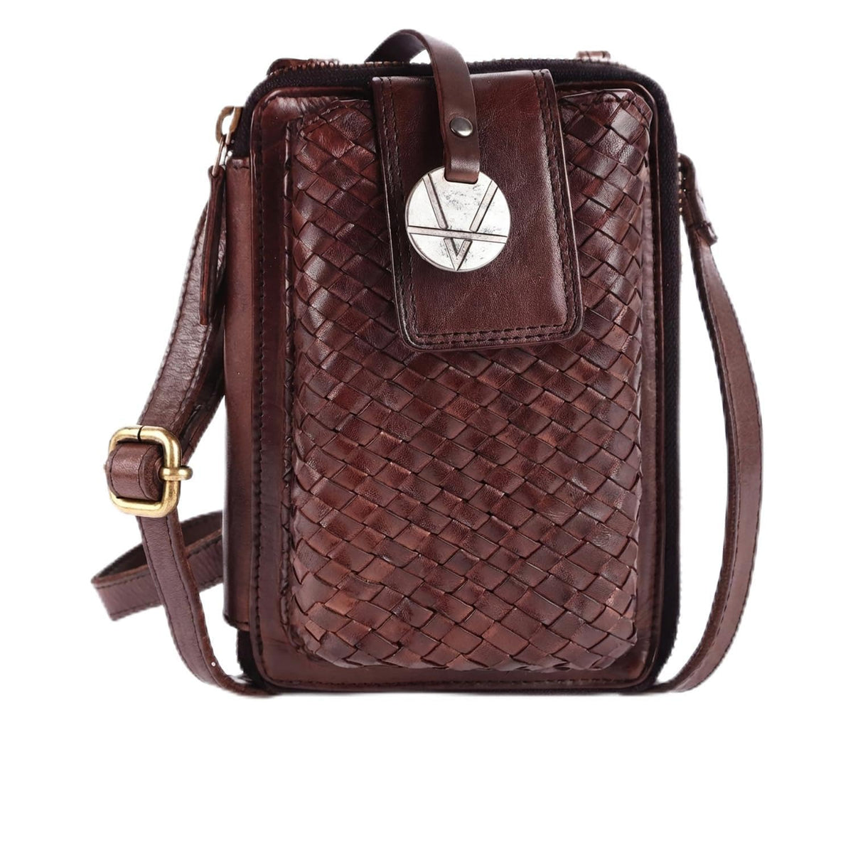Genuine Leather Small Crossbody Bag with Adjustable Detachable Strap U9334