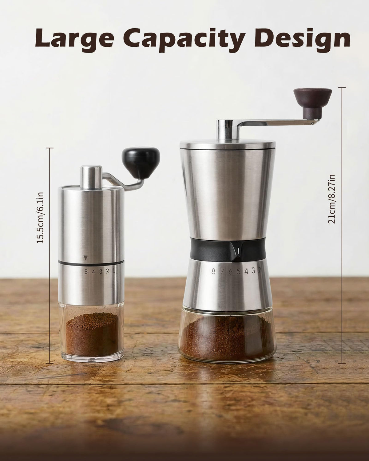 Manual Coffee Grinder with Handle Crank, Ceramic Burr H523590